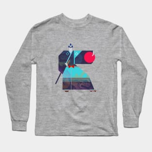 Geometrical Samurai Illustration Long Sleeve T-Shirt